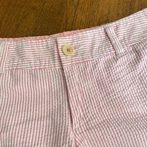 Lilly Pulitzer Buttercup Scallop Shorts Pink & White Seersucker—pockets Size 2